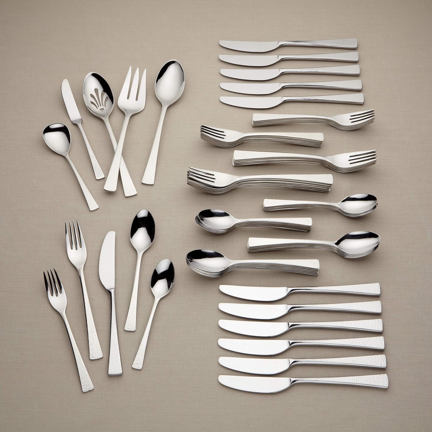 Hampton Silversmiths BISTRO Satin Stainless Steel Flatware Set – Heavy, Modern Design